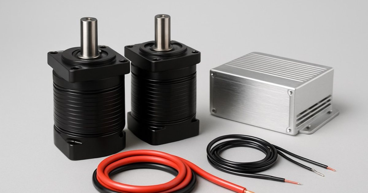 24V and 48V BLDC gear motors with controller and power cables