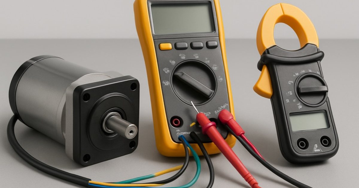 BLDC motor troubleshooting with multimeter and clamp meter