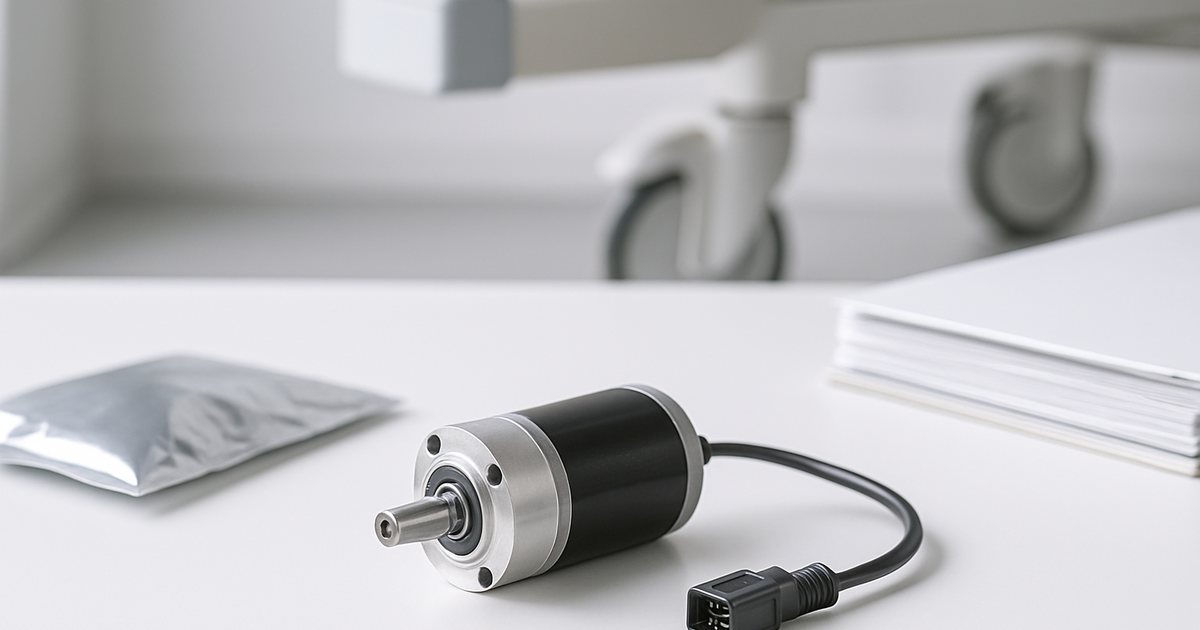 Brushless DC gear motor with quality documents for medical device supplier controls